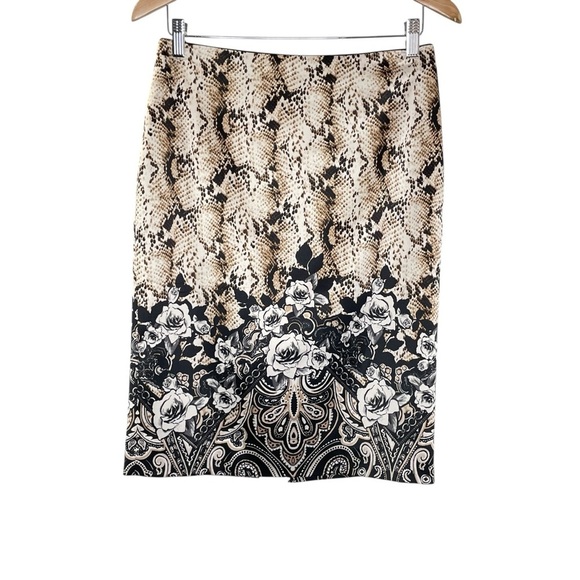 WHBM PAISLEY SNAKE-PRINT PENCIL SKIRT (Sz- 2) - Picture 2 of 11